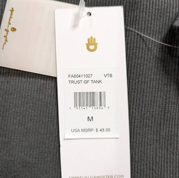 NWT Spiritual Gangster Trust GF grey muscle tank M - Picture 7 of 9